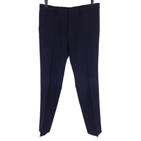 Dries Van Noten Wool-Blend Pants Size 50 US M Mens Navy Trousers - Picture 1 of 8